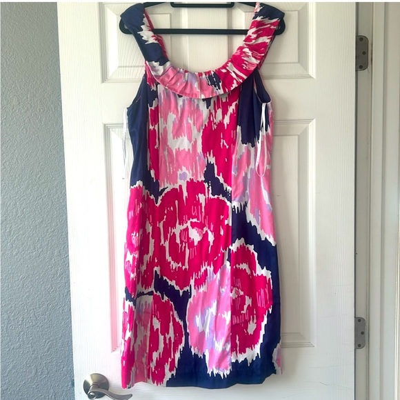 Lilly Pulitzer Dominica dress in Bright Navy Brava print size 10 EUC - Picture 1 of 8